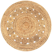 Thumbnail for Teppich Flechtmuster Jute 90 cm Rund