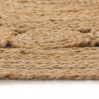 Thumbnail for Teppich Flechtmuster Jute 90 cm Rund