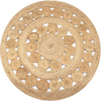 Thumbnail for Teppich Flechtmuster Jute 120 cm Rund