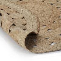 Thumbnail for Teppich Flechtmuster Jute 120 cm Rund