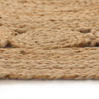 Thumbnail for Teppich Flechtmuster Jute 120 cm Rund