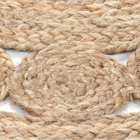 Thumbnail for Teppich Flechtmuster Jute 120 cm Rund