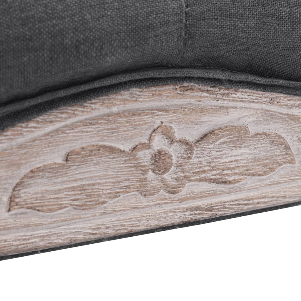 Bank Leinen Massivholz 110x38x48 cm Dunkelgrau