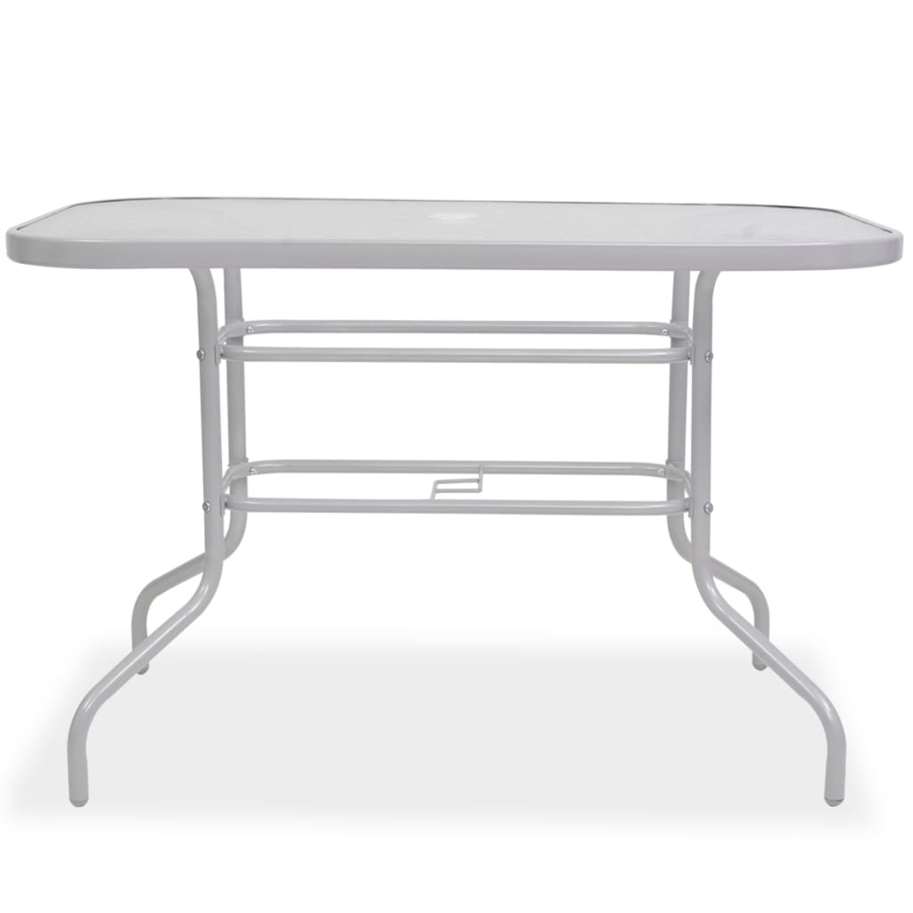 8-tlg. Garten-Essgruppe Stahl und Textilene Grau