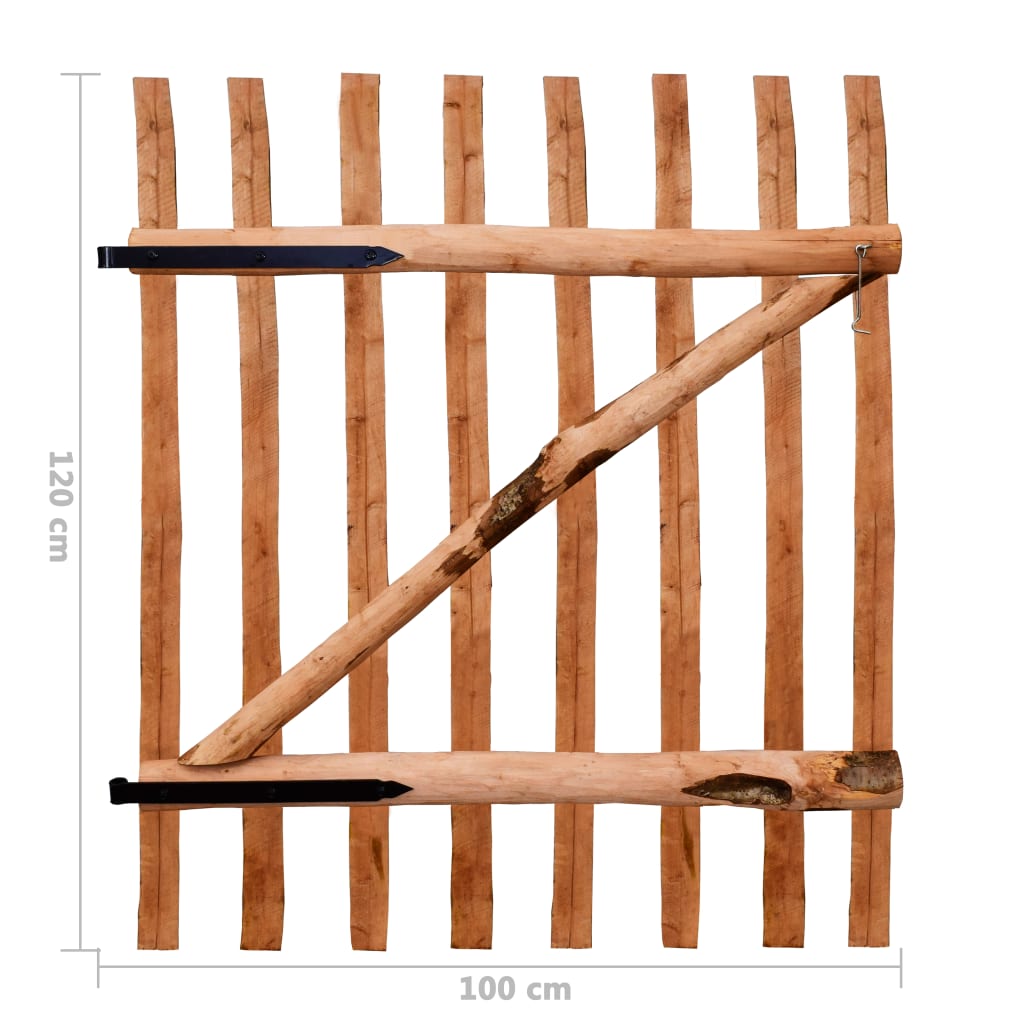 Einflügeltor Zauntor Haselholz Imprägniert 100×120 cm