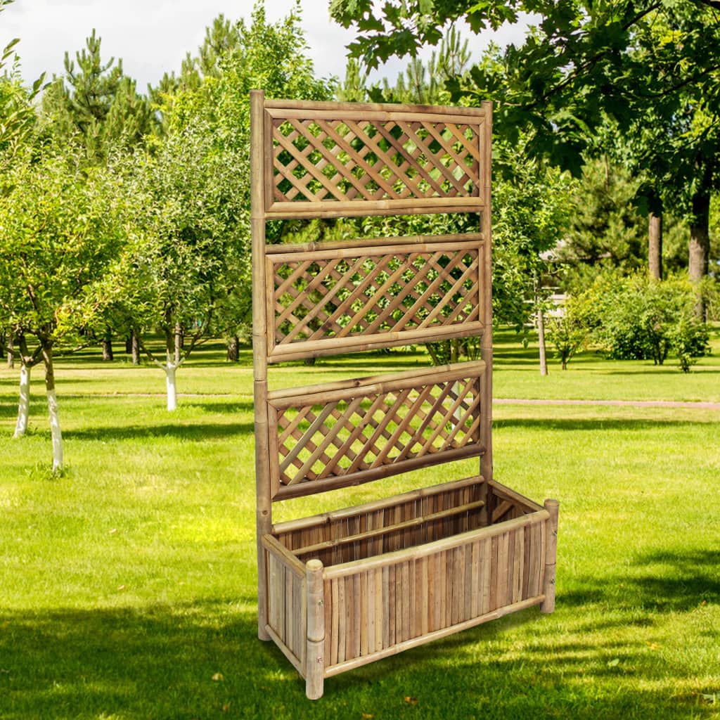 Garten-Hochbeet mit Spalier Bambus 70 cm