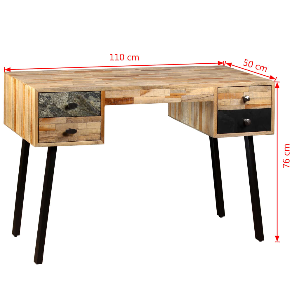 Schreibtisch Wiederverwertetes Teak Massivholz 110 × 50 × 76 cm