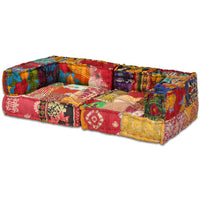 Thumbnail for 2-Sitzer Modularer Pouf Patchwork Stoff