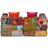 Thumbnail for 2-Sitzer Modularer Pouf Patchwork Stoff