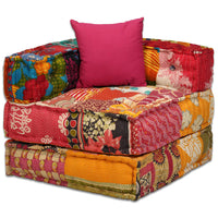 Thumbnail for 2-Sitzer Modularer Pouf Patchwork Stoff