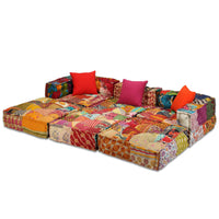 Thumbnail for 3-Sitzer Modularer Pouf Patchwork Stoff