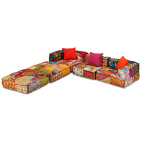 Thumbnail for 3-Sitzer Modularer Pouf Patchwork Stoff