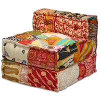 Thumbnail for 3-Sitzer Modularer Pouf Patchwork Stoff