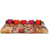 Thumbnail for 4-Sitzer Modularer Pouf Patchwork Stoff