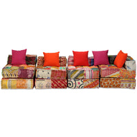 Thumbnail for 4-Sitzer Modularer Pouf Patchwork Stoff