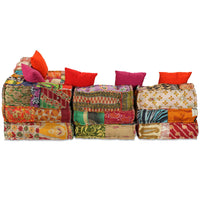 Thumbnail for 4-Sitzer Modularer Pouf Patchwork Stoff