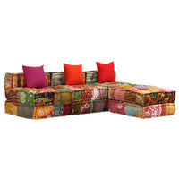 Thumbnail for 3-Sitzer Modularer Pouf Patchwork Stoff