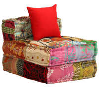 Thumbnail for 3-Sitzer Modularer Pouf Patchwork Stoff