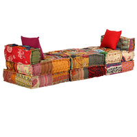 Thumbnail for 3-Sitzer Modularer Pouf Patchwork Stoff