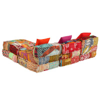 Thumbnail for 3-Sitzer Modularer Pouf Patchwork Stoff