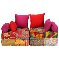Thumbnail for 2-Sitzer Modularer Pouf Patchwork Stoff