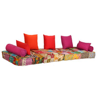 Thumbnail for 2-Sitzer Modularer Pouf Patchwork Stoff