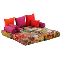 Thumbnail for 2-Sitzer Modularer Pouf Patchwork Stoff