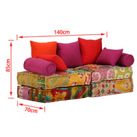 Thumbnail for 2-Sitzer Modularer Pouf Patchwork Stoff
