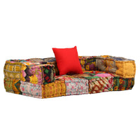 Thumbnail for 2-Sitzer Modularer Pouf Patchwork Stoff