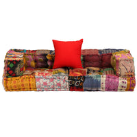 Thumbnail for 2-Sitzer Modularer Pouf Patchwork Stoff