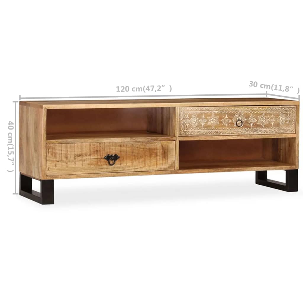 TV-Schrank Mangoholz Massiv 120 x 30 x 40 cm
