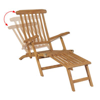 Thumbnail for Liegestuhl mit Fußablage Massivholz Teak