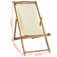 Thumbnail for Liegestuhl Teak 56×105×96 cm Creme