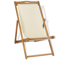 Thumbnail for Liegestuhl Teak 56×105×96 cm Creme