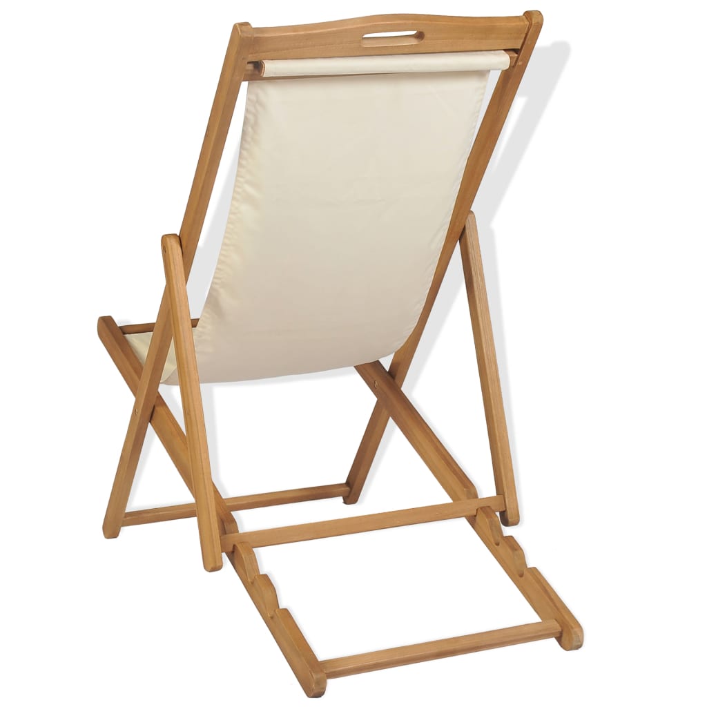 Liegestuhl Teak 56×105×96 cm Creme