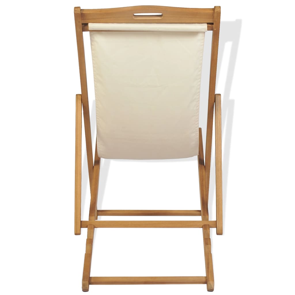 Liegestuhl Teak 56×105×96 cm Creme