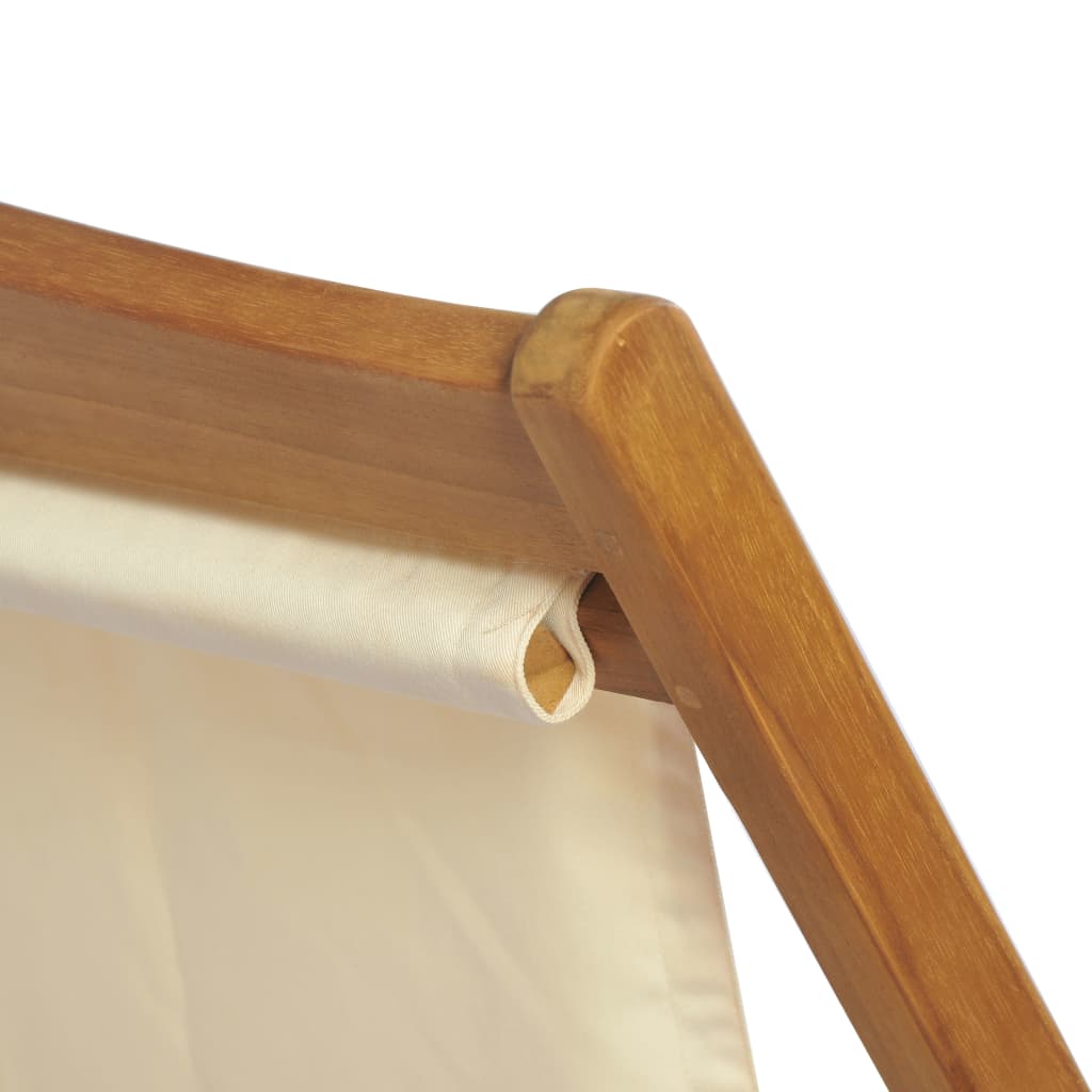 Liegestuhl Teak 56×105×96 cm Creme
