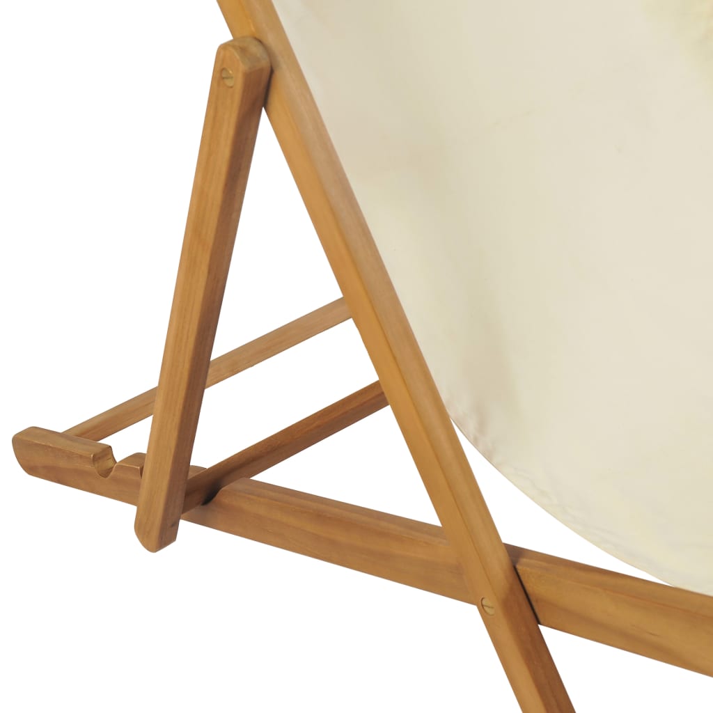 Liegestuhl Teak 56×105×96 cm Creme