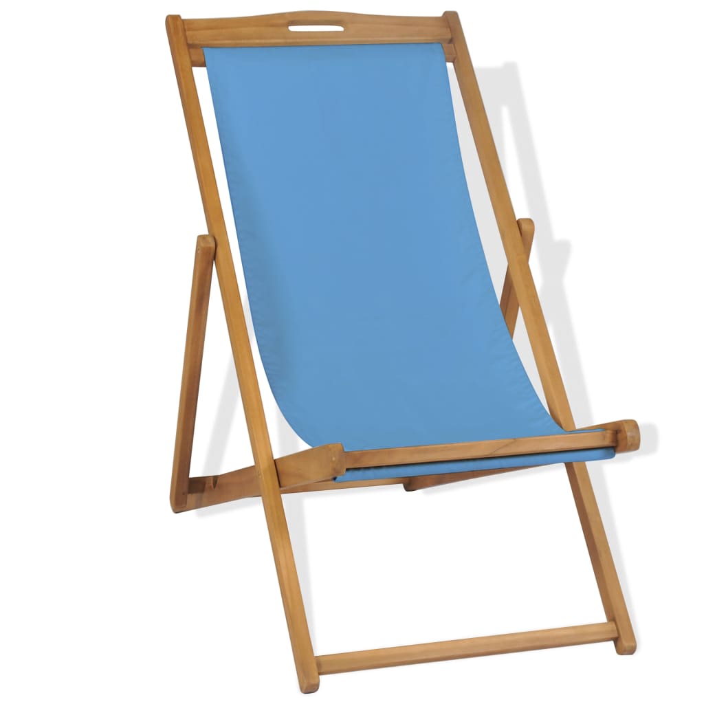 Liegestuhl Teak 56×105×96 cm Blau