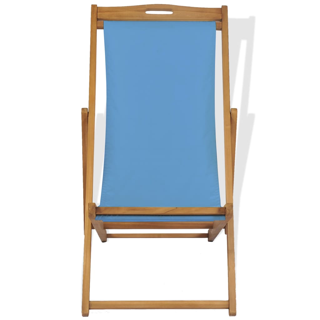 Liegestuhl Teak 56×105×96 cm Blau