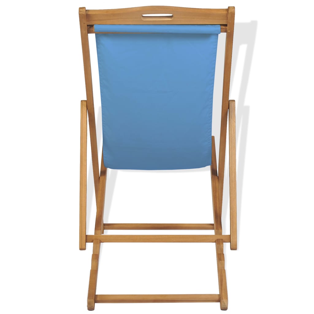 Liegestuhl Teak 56×105×96 cm Blau