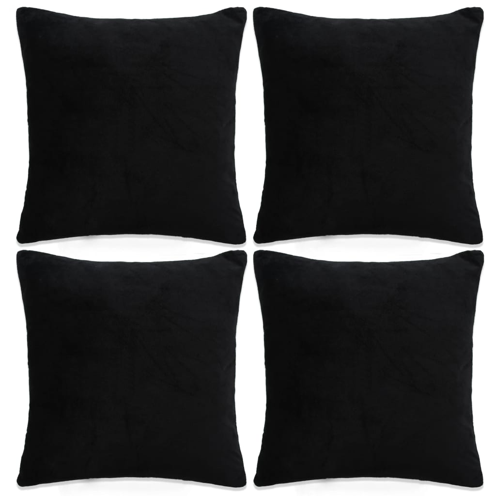 Kissenbezüge 4 Stk. Stoff 40x40 cm Schwarz