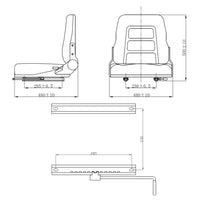Thumbnail for Gabelstapler- und Traktorsitz Verstellbare Rückenlehne Schwarz