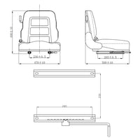 Thumbnail for Staplersitz & Traktorsitz mit Federung Verstellbare Rückenlehne