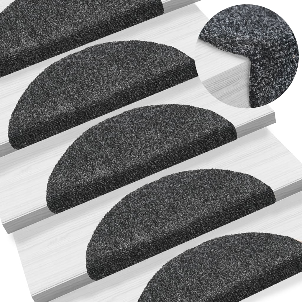 15 Stk. Selbstkl. Treppenmatten Nadelvlies 56x17x3cm Dunkelgrau