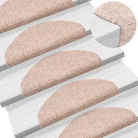 Thumbnail for 15-tlg Selbstklebende Treppenmatten Nadelvlies 65x21x4cm Braun