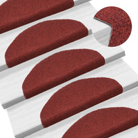 Thumbnail for 15-tlg Selbstklebende Treppenmatten Nadelvlies 65x21x4cm Rot
