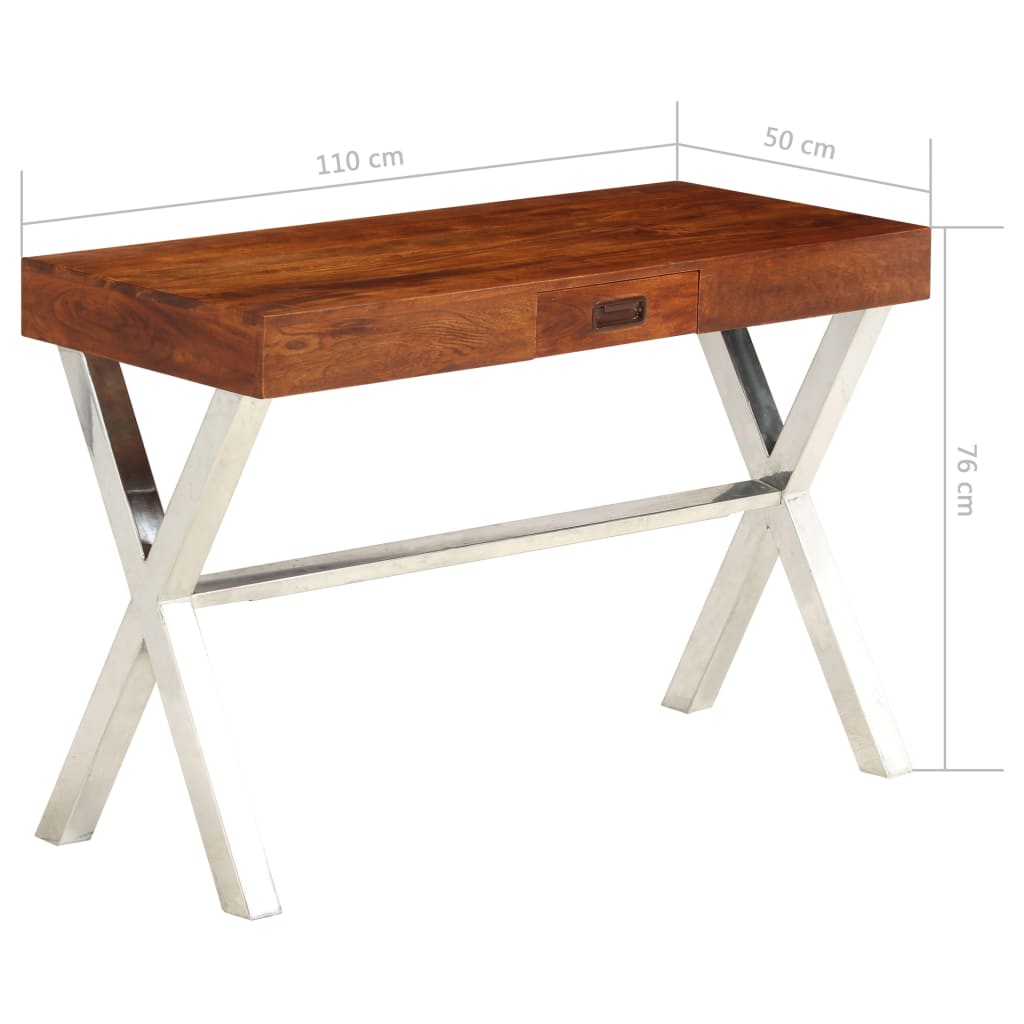 Schreibtisch Akazienholz Massiv Palisander-Finish 110x50x76 cm