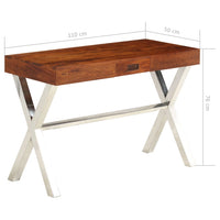 Thumbnail for Schreibtisch Akazienholz Massiv Palisander-Finish 110x50x76 cm