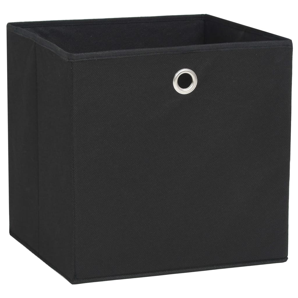 Aufbewahrungsboxen 4 Stk. Vliesstoff 32 x 32 x 32 cm Schwarz